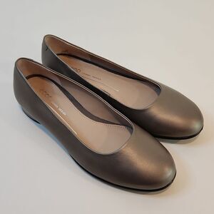 Ecco Anine Ballerina Flats Shoes Stone/Silver Color Women's Sz US 5 EU 36 EUC